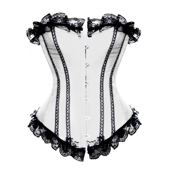 Nmnitkp Corset Tops for Women Slim Corset Top Show Nobility Womens Floral Lace Trim Corset Overbust Waist Cincher Bustier Top