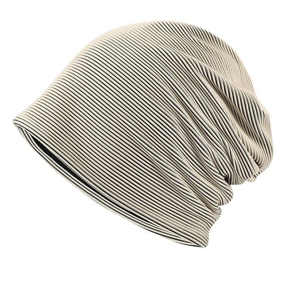Nmnitkp Cotton Slouchy Beanie Hat for Men/Women, Lightweight Oversize Large Thin Skull Cap Chemo Cap Night Sleeping Cap & Women's Fashion Solid Color Strip Fall/Winter Knitted Pile Hat（Unisex）