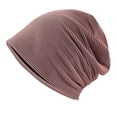 thumbnail image 1 of Nmnitkp Cotton Slouchy Beanie Hat for Men/Women, Lightweight Oversize Large Thin Skull Cap Chemo Cap Night Sleeping Cap & Women's Fashion Solid Color Strip Fall/Winter Knitted Pile Hat（Unisex）, 1 of 2