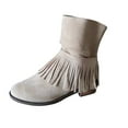 thumbnail image 1 of Nmnitkp Cowboy Boots for Women High Cost Performance Cowgirl Boots Elegant Display Marrow Ankle Boot - Western Fringe Cowboy Low Heel Bootie, 1 of 9