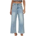 thumbnail image 1 of Nmnitkp Denim Pants Comfortable and Breathable Women's Wide Leg Jeans High Quality Fabric Women's Pants Casual High Waisted Straight Stretch Denim Pants with Pockets, 1 of 8