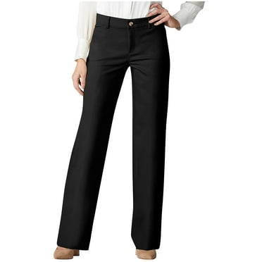 Nmnitkp Dress Pants Women Stretchy Business Casual Work Pants Straight Leg Slacks for Office Black,S
