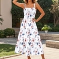 thumbnail image 1 of Nmnitkp Dresses for Women Boho Womens Summer Dresses Round Neck Sleeveless Suspender Solid Color Dress Sleeveless Fashionable Printed Dress Multicolor,2XL, 1 of 4