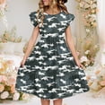 thumbnail image 1 of Nmnitkp Dresses for Girls Cute Summer Casual Floral Print Ruffle Short Sleeve Tiered Pleated Kids A-Line T-Shirt Dress Camouflage,5 Years, 1 of 8