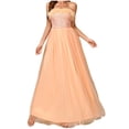 thumbnail image 1 of Nmnitkp Dresses for Women Beautiful and Bright Women's Round Neck Ruffles Sleeves Pleated Loose Lace High Low Plus Size Formal Wedding Guest Dresses, 1 of 8
