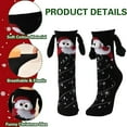 thumbnail image 1 of Nmnitkp Funny Christmas Fuzzy Socks - Magnetic Holding Hand Socks, Santa Gifts, Holiday Stocking Stuffers for Women Black,Free Size, 1 of 5