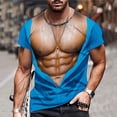 thumbnail image 1 of Nmnitkp Funny Shirts Men Half Shirts Leaks Muscle Muscle Fitness Chest T-Shirts 3D Print Fashionable and Cool Mens T-shirts Graphics Pattern Crewneck Short Sleeve Tees(Plus Size）, 1 of 5