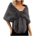 thumbnail image 1 of Nmnitkp Fur Collar Scarf for Women Faux Fur Scarves Neck Shrug for Fall Winter Spring Coat Dress & High Quality Soft Fabric Shawl Wraps For Women & Shawls And Wraps For Evening Dresses, 1 of 7