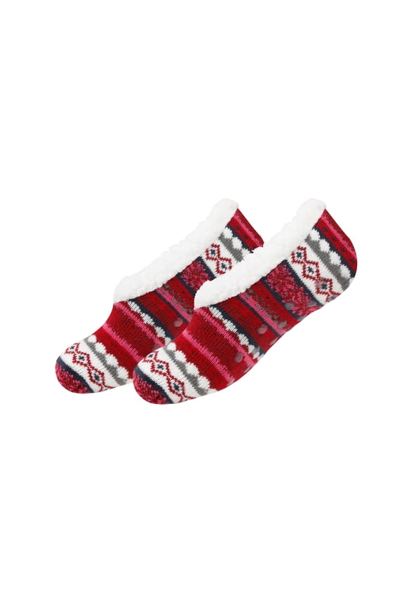 Fuzzy Socks Slipper Socks for Women Christmas Socks Comfy Warm Winter Grippy Socks Wine,Free Size