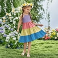 thumbnail image 1 of Nmnitkp Girl Dresses Cute Dresses for Girls Sundress Summer Boho Sleeveless Strap Smocked Tiered Dresses Blue,11 Years, 1 of 7