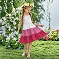 thumbnail image 1 of Nmnitkp Girl Dresses Cute Dresses for Girls Sundress Summer Boho Sleeveless Strap Smocked Tiered Dresses Hot Pink,4 Years, 1 of 7