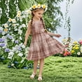 thumbnail image 1 of Nmnitkp Girl Dresses High-Quality Fabric Boho Dresses for Girls Ruffle Sleeve Tiered Swing A-Line Cute Midi Casual Sundress Brown,9 Years, 1 of 7