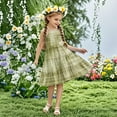 thumbnail image 1 of Nmnitkp Girl Dresses High-Quality Fabric Boho Dresses for Girls Ruffle Sleeve Tiered Swing A-Line Cute Midi Casual Sundress Green,11 Years, 1 of 7
