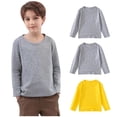 thumbnail image 1 of Nmnitkp Girls Boys Long Sleeve Shirts Cotton Fashion Cute Solid Color Soft Long Sleeve Top Round Neck T-shirt 3 Piece Set Gray,2 Years, 1 of 7