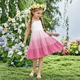 thumbnail image 1 of Nmnitkp Girls Dress Boho Gradient Girl Dresses Flutter Sleeve Tiered A Line Summer Dresses with Pockets Pink,13 Years, 1 of 7