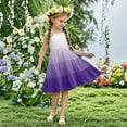 thumbnail image 1 of Nmnitkp Girls Dress Boho Gradient Girl Dresses Flutter Sleeve Tiered A Line Summer Dresses with Pockets Purple,5 Years, 1 of 7
