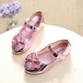 thumbnail image 1 of Nmnitkp Girls Dress Shoes Mary Jane Wedding Party Heel Glitter Bow Princess Flower Shoes for Toddler/Little Kid/Big Kid, 1 of 9