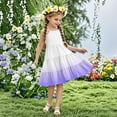 thumbnail image 1 of Nmnitkp Girls Dresses Gradient Ruffle Sleeve Tiered Casual Flowy Swing Tween Sundress with Pockets Purple,13 Years, 1 of 7