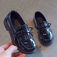 thumbnail image 1 of Nmnitkp Girls Leather Shoes Patent Leather Loafers, Chunky Sole Metal Chain Accent Flats, Non-Slip Soft Sole Princess Shoes for Spring & Summer Black,36, 1 of 9