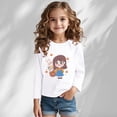 thumbnail image 1 of Nmnitkp Girls Long Sleeve Shirts Comfortable and Soft Spring And Fall Long Sleeve T-shirt Base Shirt Long Sleeve Round Neck Top White,1 Year, 1 of 5