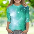 thumbnail image 1 of Nmnitkp Girls Long Sleeve Shirts Kids Plain Tops Basic Crewneck Tees High-Quality Fabric Cute Sweatshirts Green,3 Years, 1 of 5