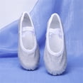 thumbnail image 1 of Nmnitkp Girls' Shiny Glitter Ballet Dance Shoes, Soft Sole No-Tie Dance Slippers for Toddler/Little Kids, Ballet Practice & Performance Shoes Silver,37, 1 of 9