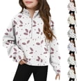 thumbnail image 1 of Nmnitkp Girls Sweatshirt Middle Big Half Zip Crewneck Sweatshirt Long Sleeve Pullover Crop Kids Fleece Sweatshirts Army Green,5 Years, 1 of 5