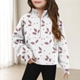 thumbnail image 1 of Nmnitkp Girls Sweatshirt Middle Big Half Zip Crewneck Sweatshirt Long Sleeve Pullover Crop Kids Fleece Sweatshirts Pink,5 Years, 1 of 5