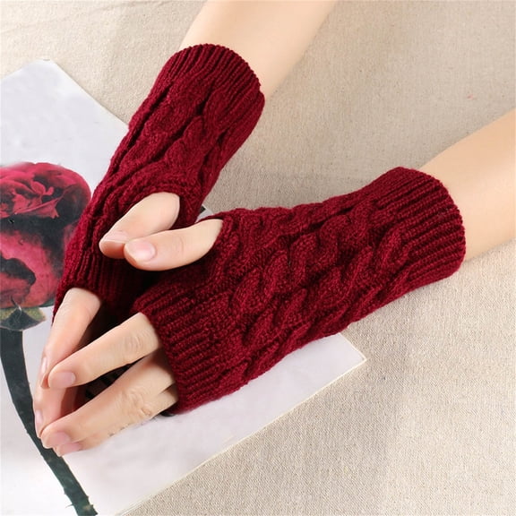 Nmnitkp Gloves Knitted Arm Warmers Gloves Winter Long Fingerless Gloves Thumb Hole Gloves Mittens for Women and Men ,Warmer Thumbhole Elbow Length Gloves Arm Warmers Arm Sleeves for Women