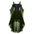 thumbnail image 1 of Nmnitkp Gothic Dress Dark Style Halloween Dress Different from Others Women's Gothic Punk Dress Cold Shoulder Butterfly Sleeve Christmas Party Dress, 1 of 3