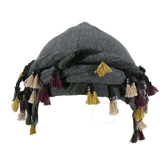 Nmnitkp Turban for Men Women Satin Lined Durag Head Wraps Skull Cap Pre-Tied Tassels Braid Beanie Vintage Twist Bonnet Multicolor