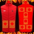 thumbnail image 1 of Nmnitkp Heated Vest for Men Women 9 Heating Areas Winter Heated Vest, Outdoor Hiking Hunting-No Battery Red,XL, 1 of 4