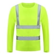 thumbnail image 1 of Nmnitkp High Vis Reflective Long Sleeve Safety Mesh Quick Dry T Shirts & Safety Shirt High Visibility Reflective Yellow Long Sleeve with Front Pocket ANSI Class 3 Type R, 1 of 5
