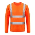 thumbnail image 1 of Nmnitkp High Vis Reflective Long Sleeve Safety Mesh Quick Dry T Shirts & Safety Shirt High Visibility Reflective Yellow Long Sleeve with Front Pocket ANSI Class 3 Type R, 1 of 7
