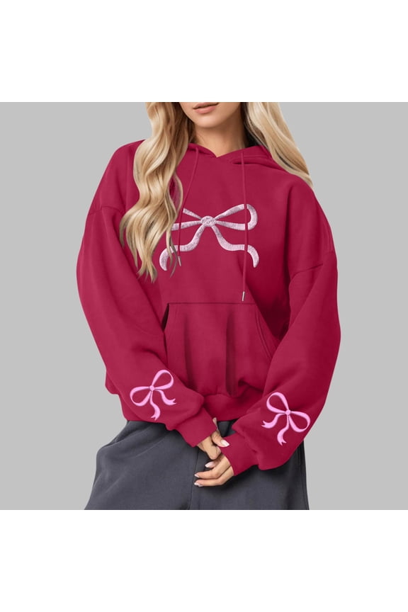 Hoodies Y2k Oversized Graphic Hoodies Aesthetic 90s Crewneck Sweatshirt Long Sleeve Pullover Tops Red,2XL