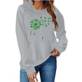 thumbnail image 1 of Nmnitkp Hoodies for Women Fashionable St.Patrick Print Casual Hoodies Y2K Ethnic Style Print Round Neck Hoodie With Pocket Gray,2XL, 1 of 6
