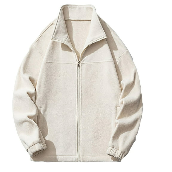 Nmnitkp Jackets for Men Warm and Wear-Resistant Men's Fleece Jackets Lightweight Full-Zip Fall Jacket Warm Winter Coats Outdoor Hiking with Pockets Plus Size