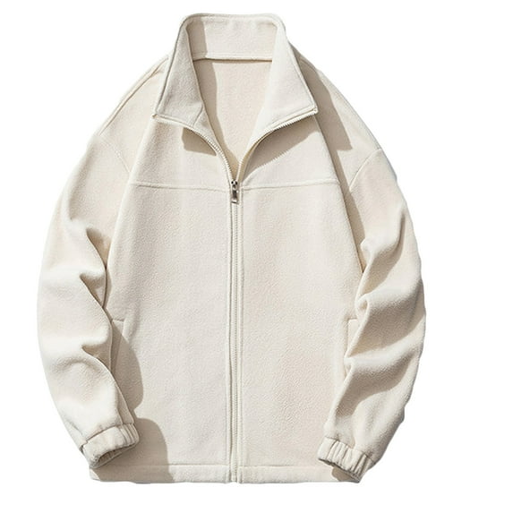 Nmnitkp Jackets for Men Warm and Wear-Resistant Men's Fleece Jackets Lightweight Full-Zip Fall Jacket Warm Winter Coats Outdoor Hiking with Pockets Plus Size