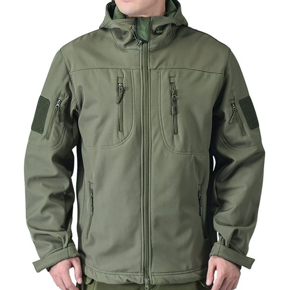 Nmnitkp Jackets for Men Outdoor Tactical Mountaineering Warm And Velvet Jacket Long Sleeve Hoodie Work Jacket Coat Green,3XL