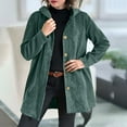 thumbnail image 1 of Nmnitkp Jackets for Women Corduroy Button Long Sleeve Winter Coat Fall Outerwear Tops with Pockets Green,3XL, 1 of 9