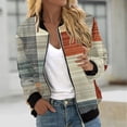 thumbnail image 1 of Nmnitkp Jackets for Women Lightweight Full Zip Soft Printed Jacket Outdoor Recreation Coat With Zipper Pockets Khaki,XL, 1 of 6