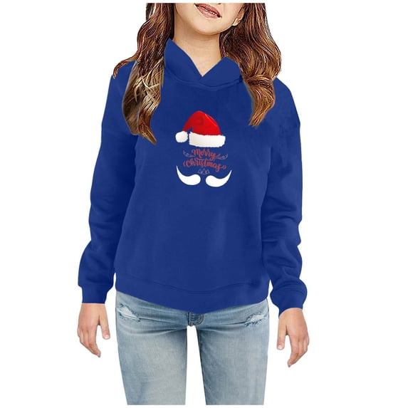 Nmnitkp Kid Hoodie High-Grade Fabric Fleeced Fabric Toddler Boys Christmas Sweatshirts Hoodies Santa Claus Pullover Tops Kid Sweatshirt Sweaters Xmas Outerwear