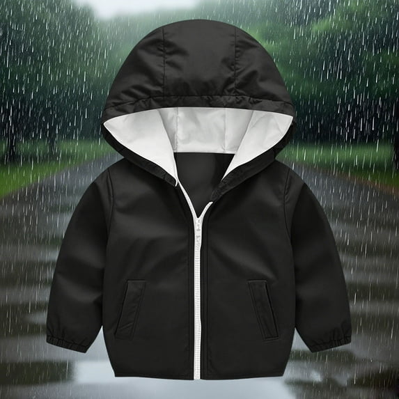 Nmnitkp Kids Raincoat Breathable Boys Raincoat,Girls Raincoat Waterproof Rain Jacket Windbreaker Lightweight Coat Kids Raincoat Outerwear Black,4 Years