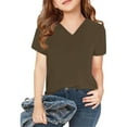 thumbnail image 1 of Nmnitkp Kids Tshirts Boys and Girls Premium Healthy Fabric Tshirts for Kids Boys' Solid Short Sleeve V-Neck T-Shirt Summer Tops 3-14Years, 1 of 5