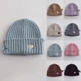 thumbnail image 1 of Nmnitkp Kids Wool Beanie Hat Winter Boys Girls Ribbed Knit Beanies Caps Unisex Cuffed Skull Caps 5-15 Years Blue, 1 of 3