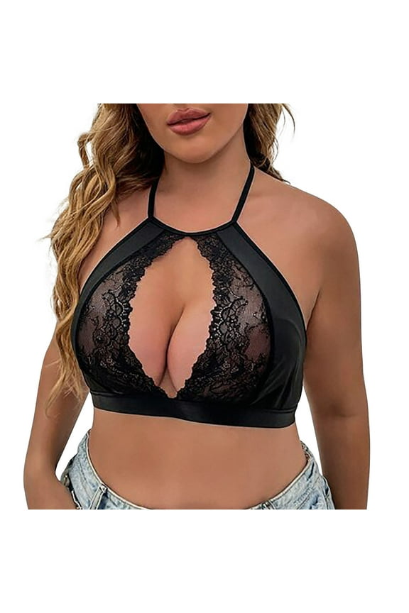 Lace Bralette for Women Sexy Plus Size Lingerie High Comfort Close to Skin Lingerie Spaghetti Adjustable Strap Tank Camisole Crop Top & Plus Size Lingerie for Curvy Women