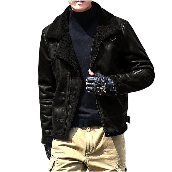 Nmnitkp Leather Jacket Men - Cafe Racer Style Real Lambskin Leather Motorcycle Jackets & Jackets for Men Warm and Wear-Resistant Jacket Plus Size with Zipper Pockets