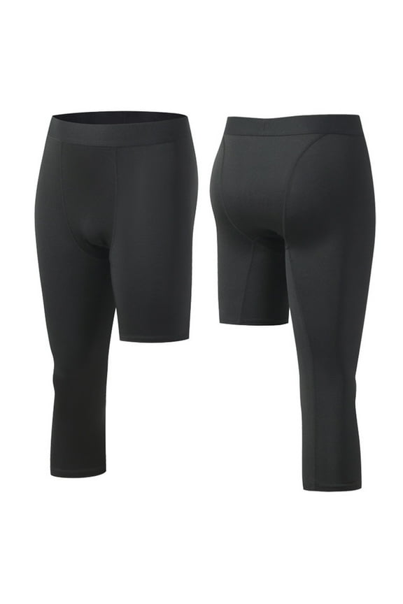 Leg 3/4 Compression Tights, Unisex Sports Compression Pants, One Leg Basketball Leg Sleeves Comfortable and Breathable Mens Sweatpants