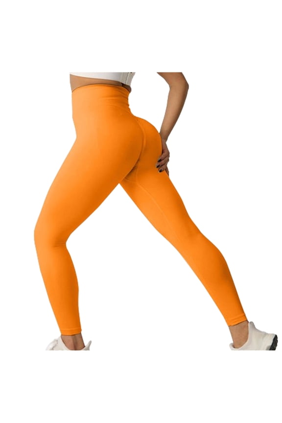 Leggings for Women High Quality Elastic Fabric Scrunch Butt Lifting High Waisted Booty Workout Seamless Yoga Pants Flatter Your Body Leggings Peach Lift Tights
