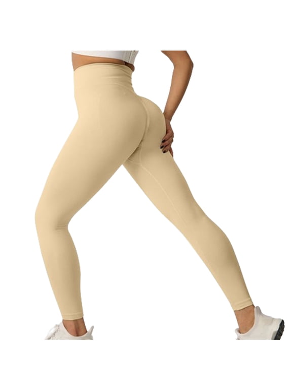 Leggings for Women High Quality Elastic Fabric Scrunch Butt Lifting High Waisted Booty Workout Seamless Yoga Pants Flatter Your Body Leggings Peach Lift Tights